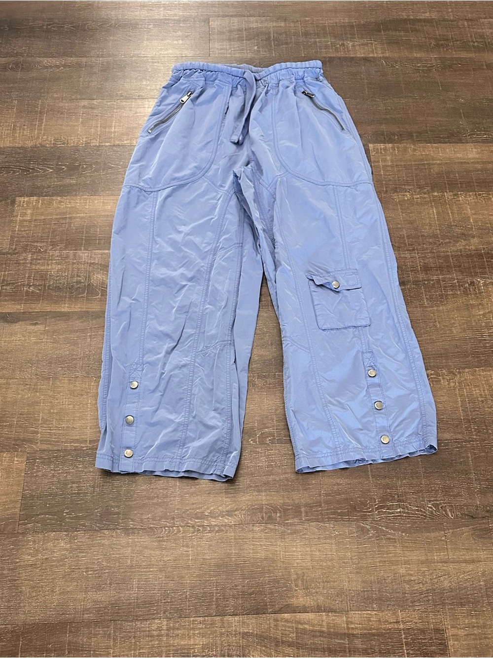 Free People Movement Stadium Wide Leg Cargo Snap Gorpcore Pants Size Large